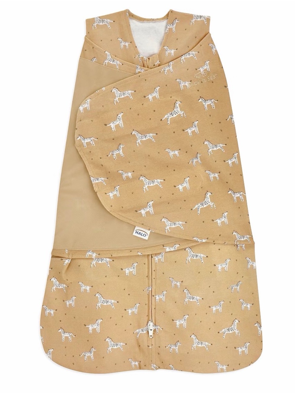 Camel Zebra Print Halo Sleepsack/ Swaddle SM 3-6 Month- 1.5 TOG